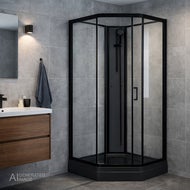 Suihkukaappi Elsa Black - 90 x 90 x 205 cm - hover