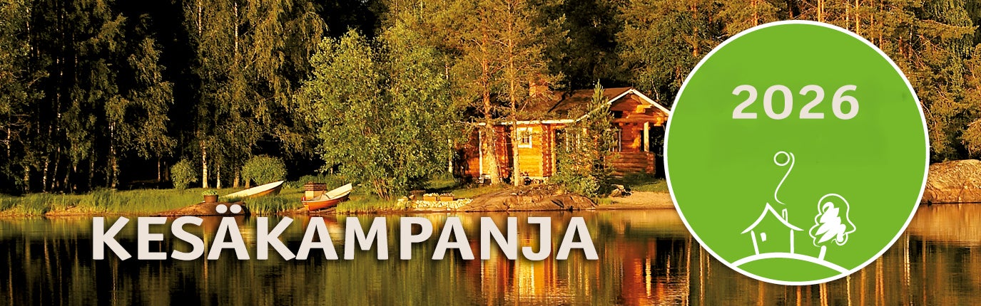 Toivottu ja odotettu, suuri Kesäkampanja on taas täällä! Kampanjaedut voimassa 20.7.2026 saakka. Tutustu, ihastu ja tilaa omasi!