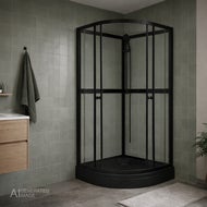 Suihkukaappi Aurora Round Black - 90 x 90 x 195 cm 