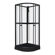 Suihkukaappi Aurora Round Black - 80 x 80 x 195 cm 